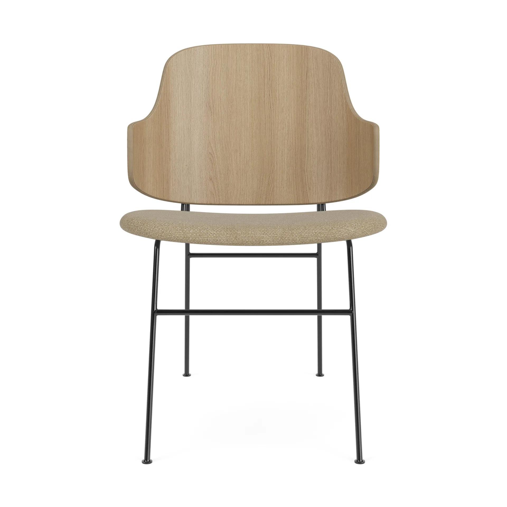 The Penguin stol klädd sits, Natural oak-Audo Bouclé 02 Audo Copenhagen