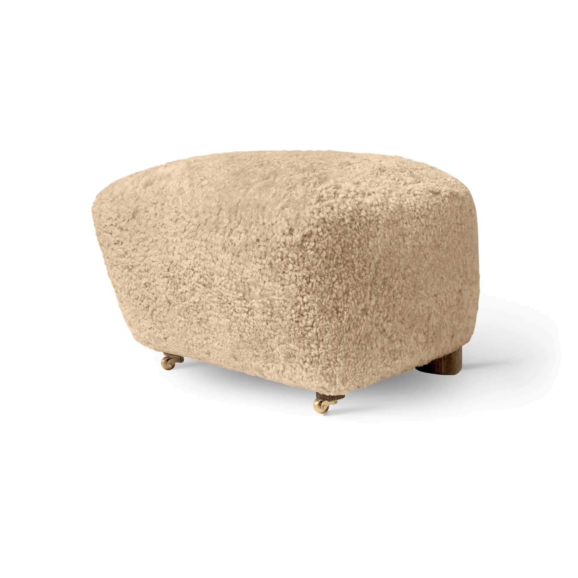 The Tired Man fotpall, Fårskinn Honey-mörkbetsad ek Audo Copenhagen