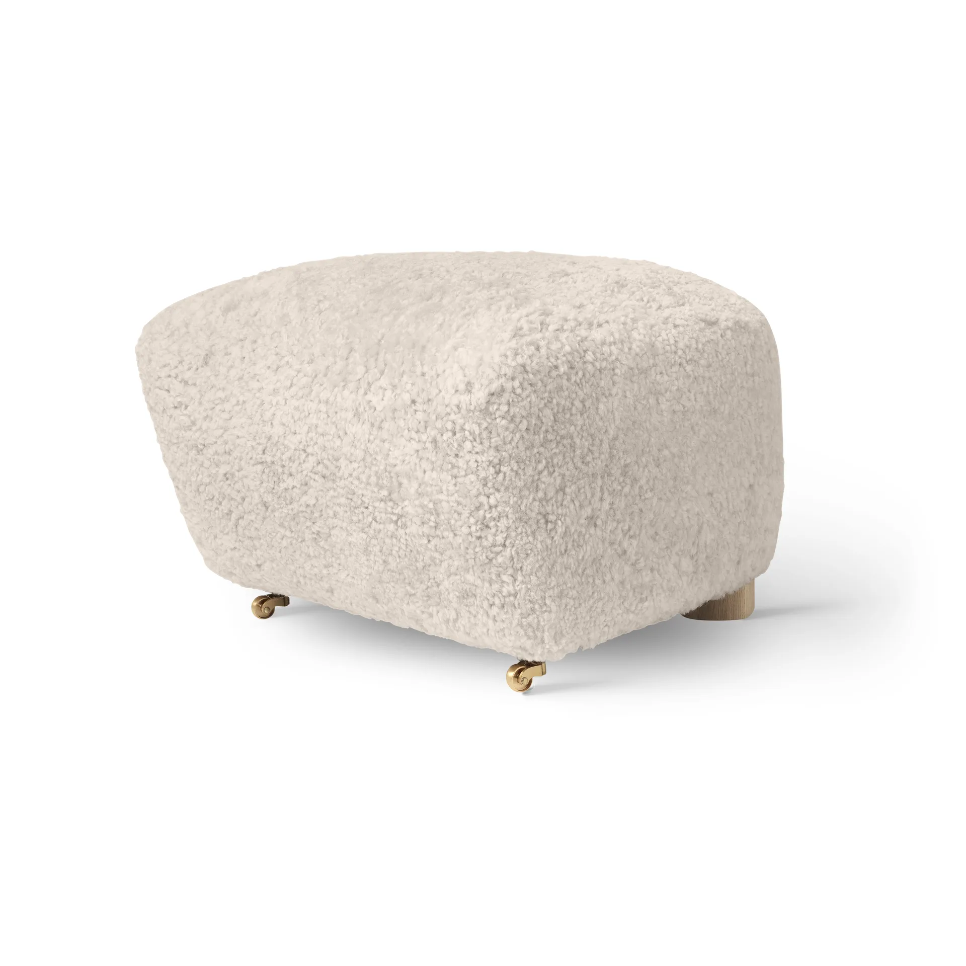 The Tired Man fotpall, Fårskinn Moonlight-ek Audo Copenhagen