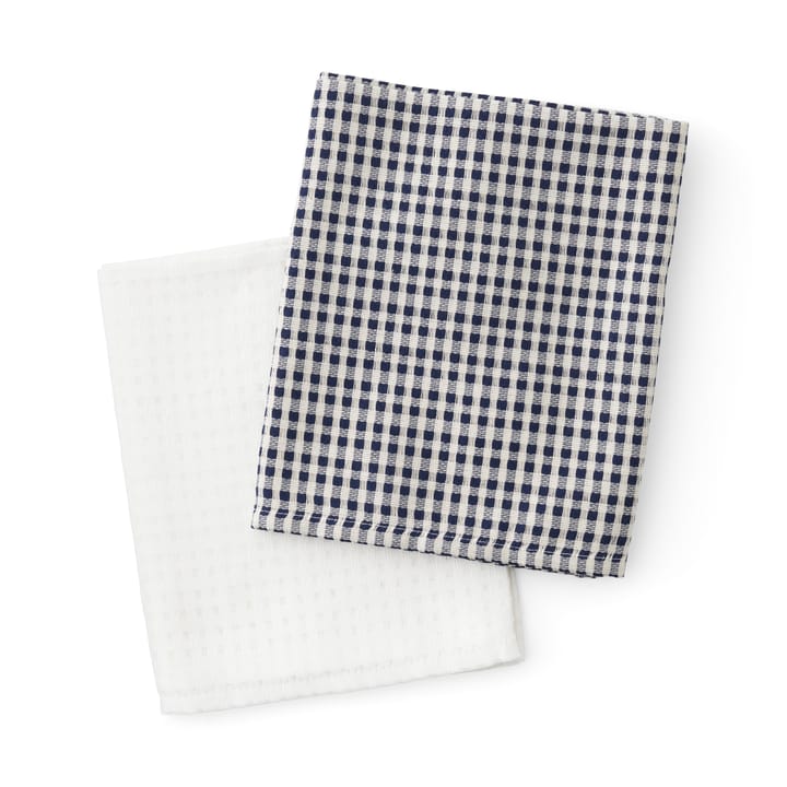 Troides kökshandduk 40x67 cm 2-pack - Indigo-white - Audo Copenhagen