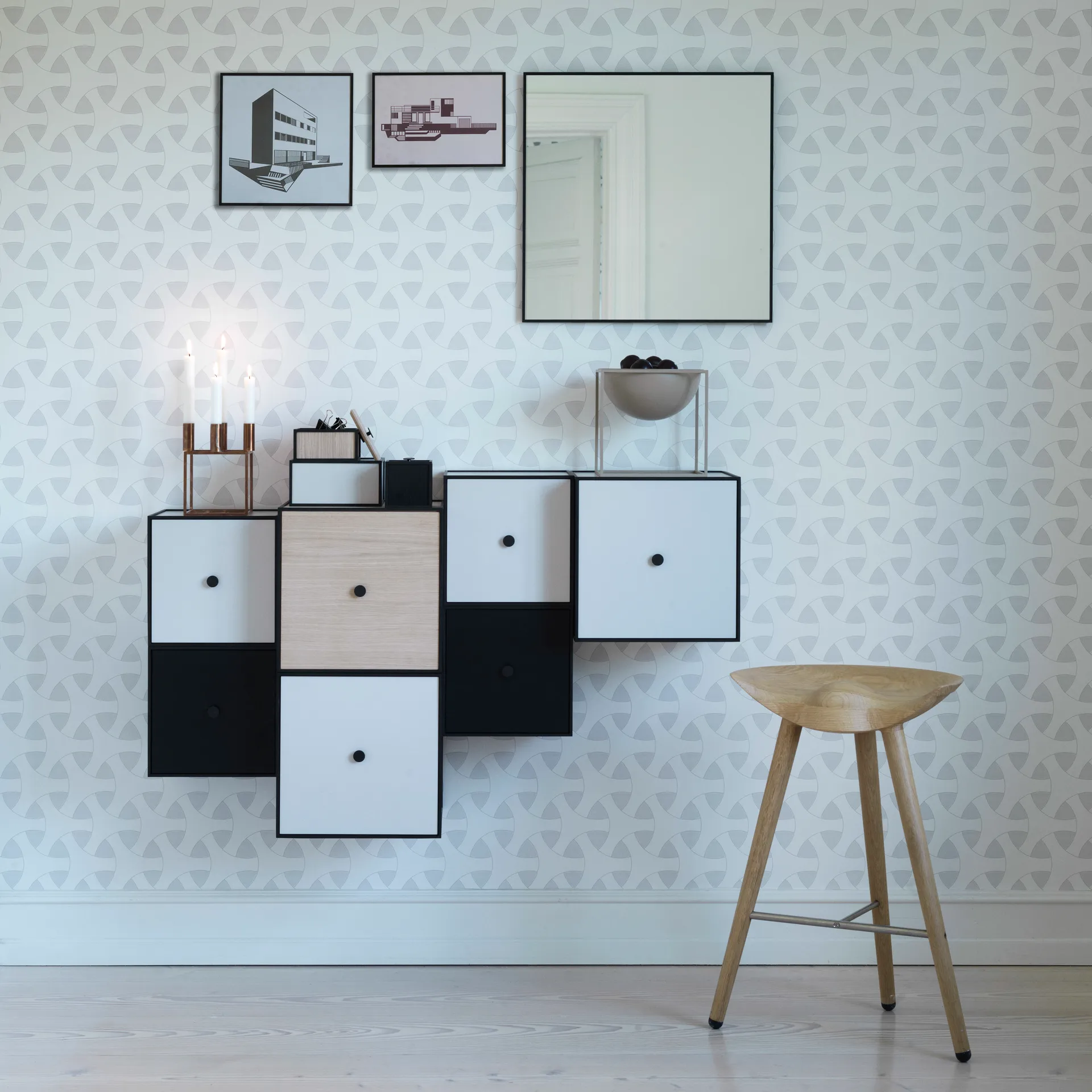 View spegel 56x56 cm, svart Audo Copenhagen