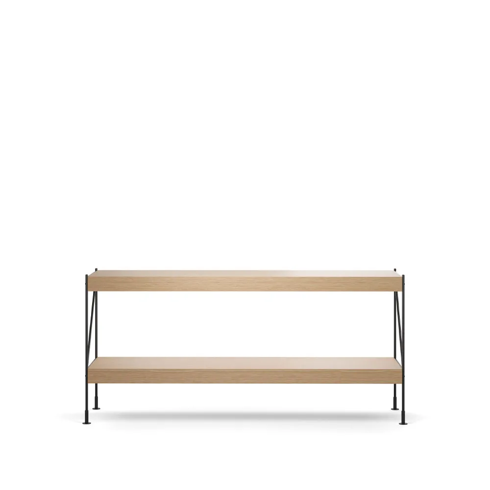 Zet hyllsystem, natural oak, 1x2, black steel base Audo Copenhagen