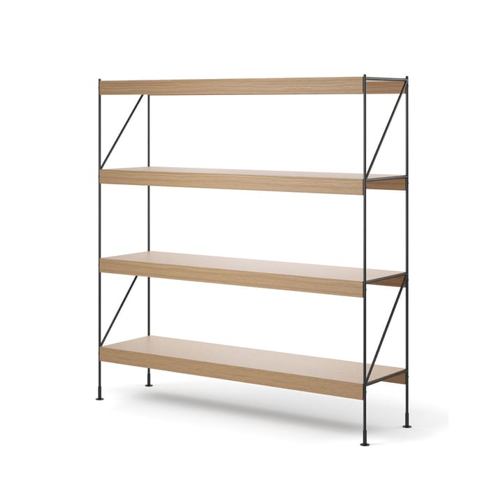 Zet hyllsystem, natural oak, 1x4, black steel base Audo Copenhagen