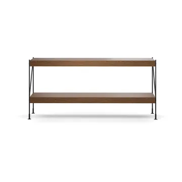 Zet hyllsystem - oak dark stained, 1x2, black steel base - Audo Copenhagen