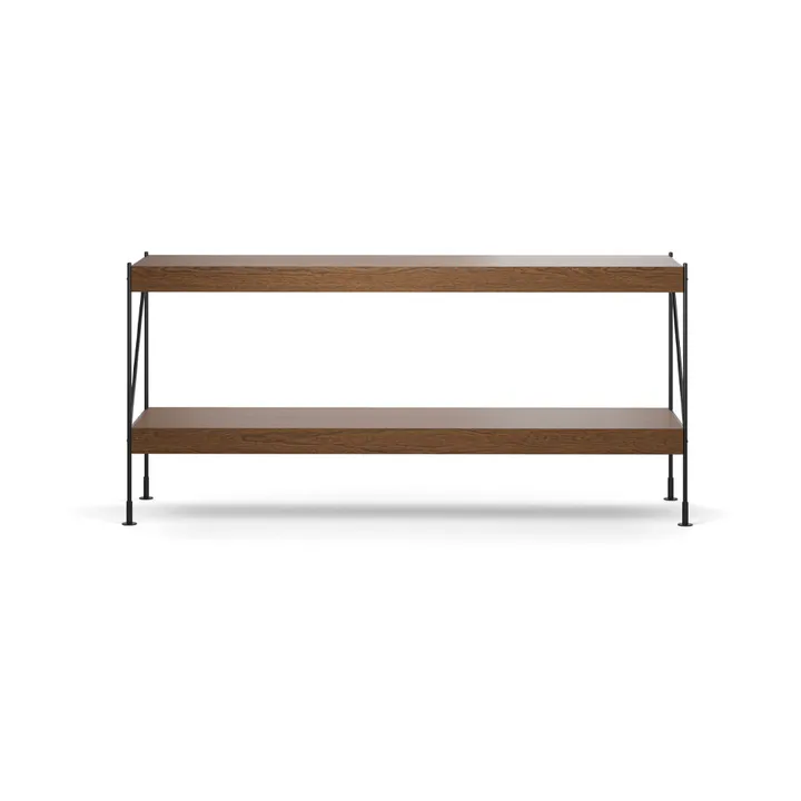 Zet hyllsystem - oak dark stained, 1x2, black steel base - Audo Copenhagen