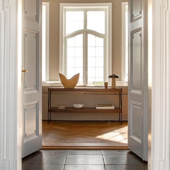 Zet hyllsystem, oak dark stained, 1x2, black steel base Audo Copenhagen