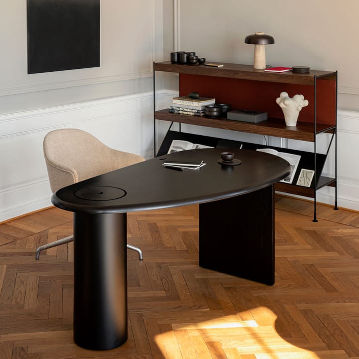 Zet hyllsystem, oak dark stained, 1x2, black steel base Audo Copenhagen