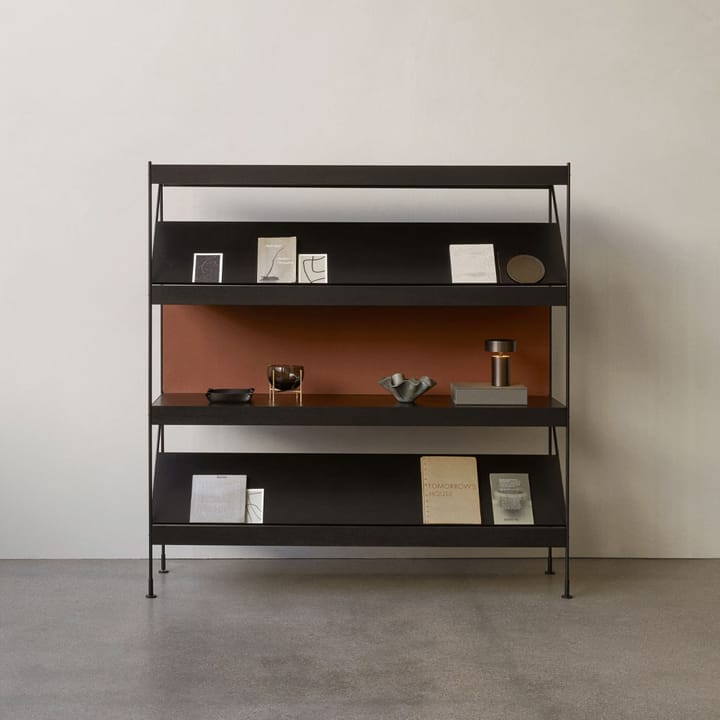 Zet hyllsystem, oak dark stained, 1x2, black steel base Audo Copenhagen