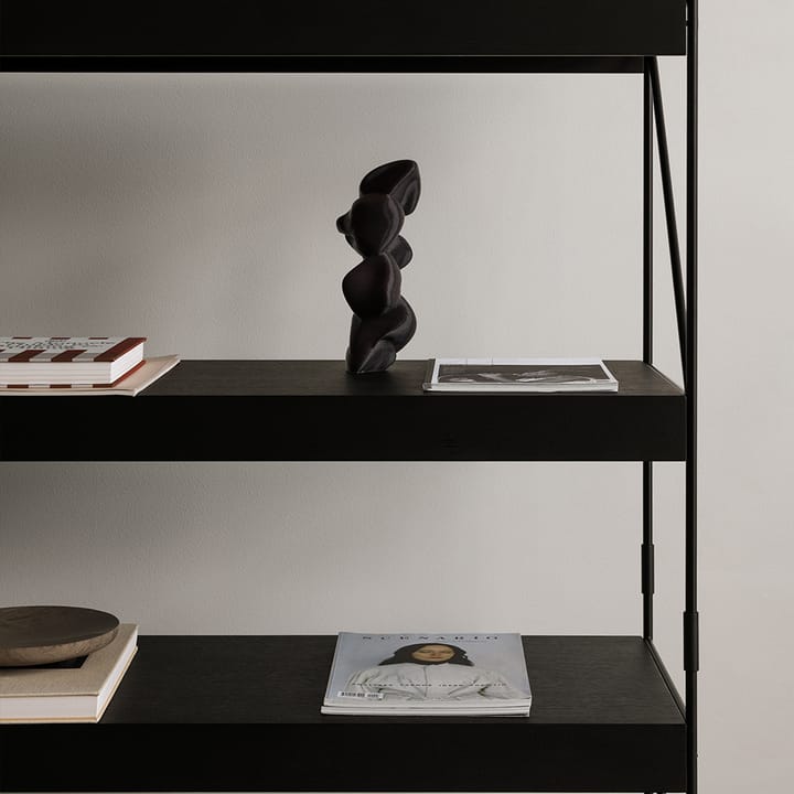 Zet hyllsystem, oak dark stained, 1x2, black steel base Audo Copenhagen