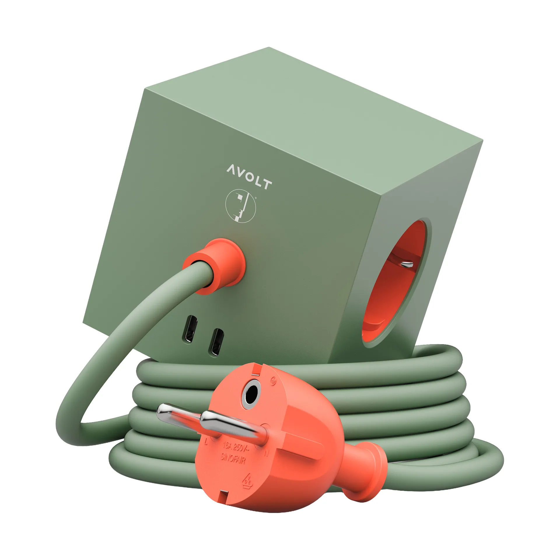 AVOLT x Bauhaus-Archiv Square 1 grenuttag USB-C, Gecko Bloom Avolt