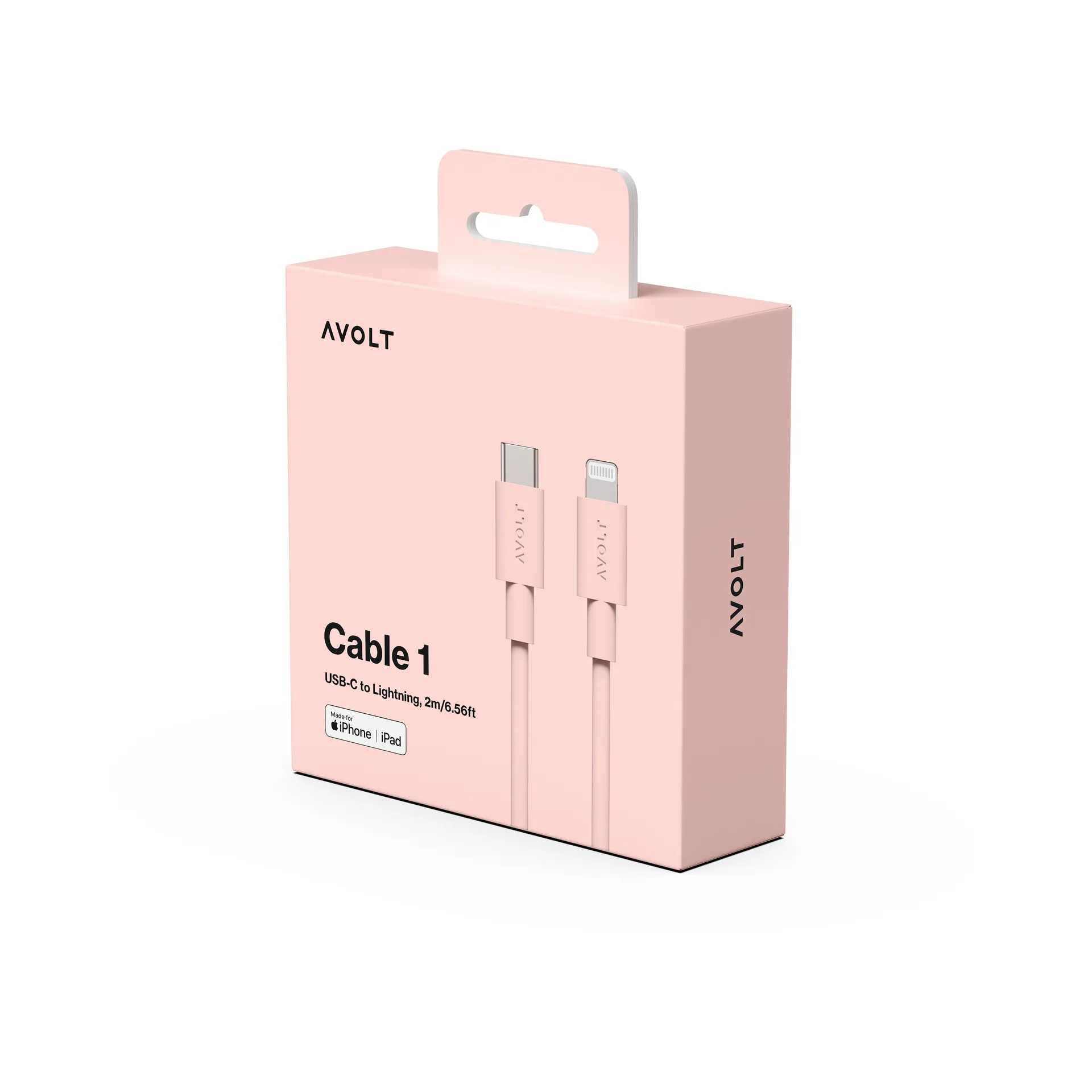 Cable 1 USB C till Lightning laddkabel 2m, New Pink Avolt