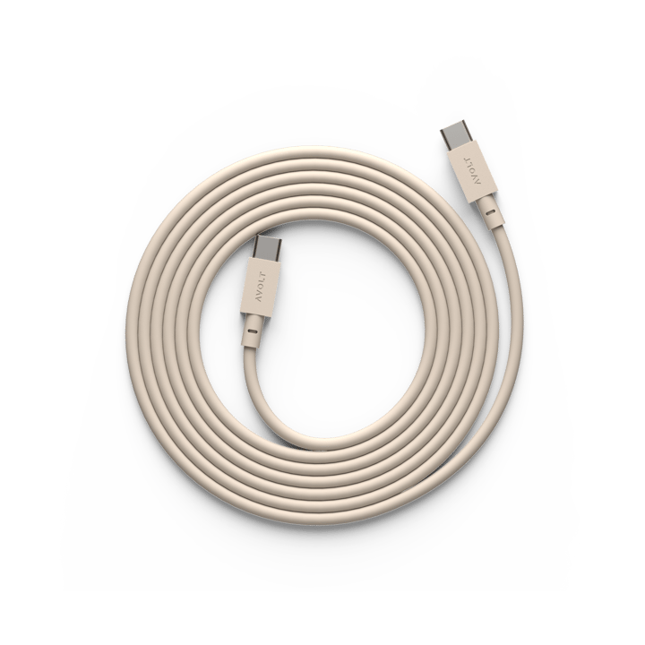 Cable 1 USB-C till USB-C laddningskabel 2 m, Nomad sand Avolt