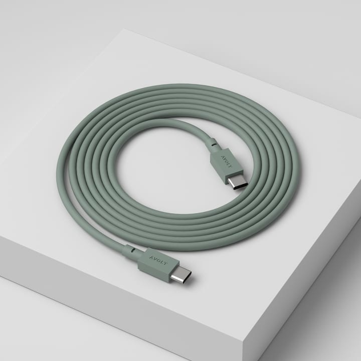 Cable 1 USB-C till USB-C laddningskabel 2 m - Oak green - Avolt