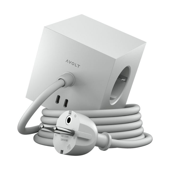 Square 1 grenuttag USB-C 30W 1,8 m - Gotland gray - Avolt