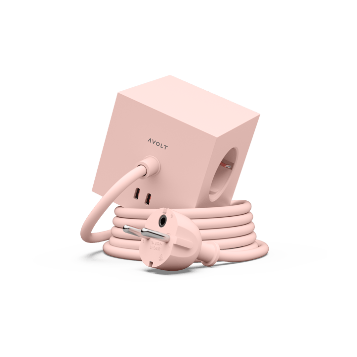 Square 1 grenuttag USB-C 30W 1,8 m - New Pink - Avolt