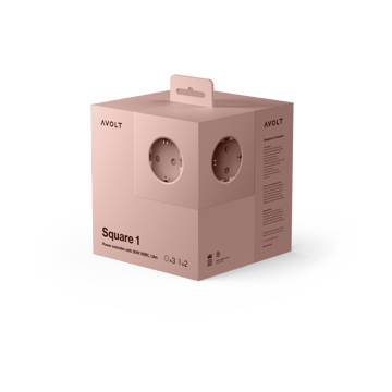 Square 1 grenuttag USB-C 30W 1,8 m - Old Pink - Avolt
