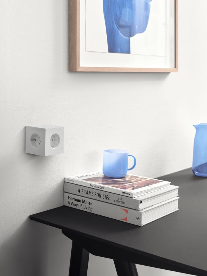 Square 1 grenuttag USB-C 30W 1,8 m, White Martinelli Luce edition Avolt