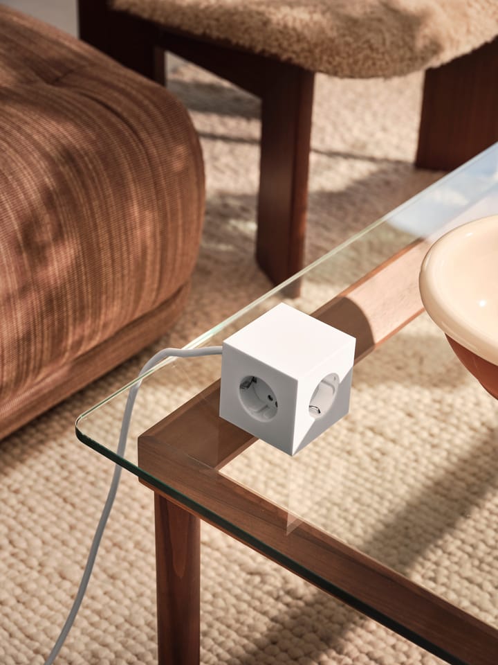 Square 1 grenuttag USB-C 30W 1,8 m, White Martinelli Luce edition Avolt