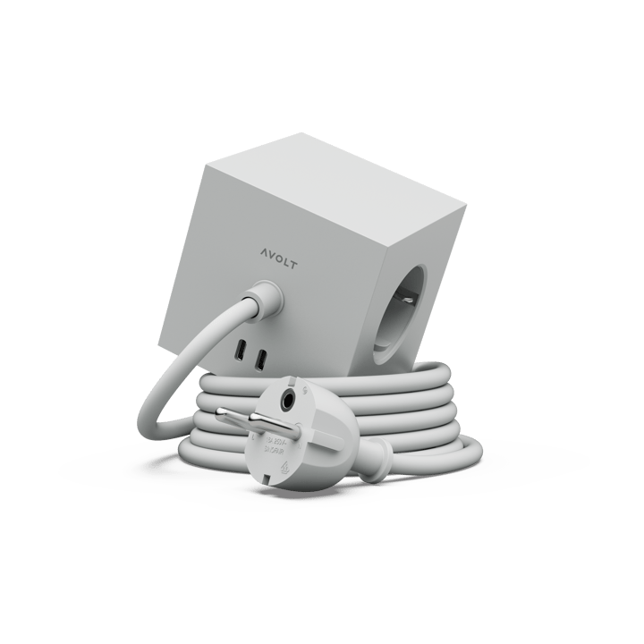 Square 1 grenuttag USB-C 30W 3 m - Gotland Gray - Avolt