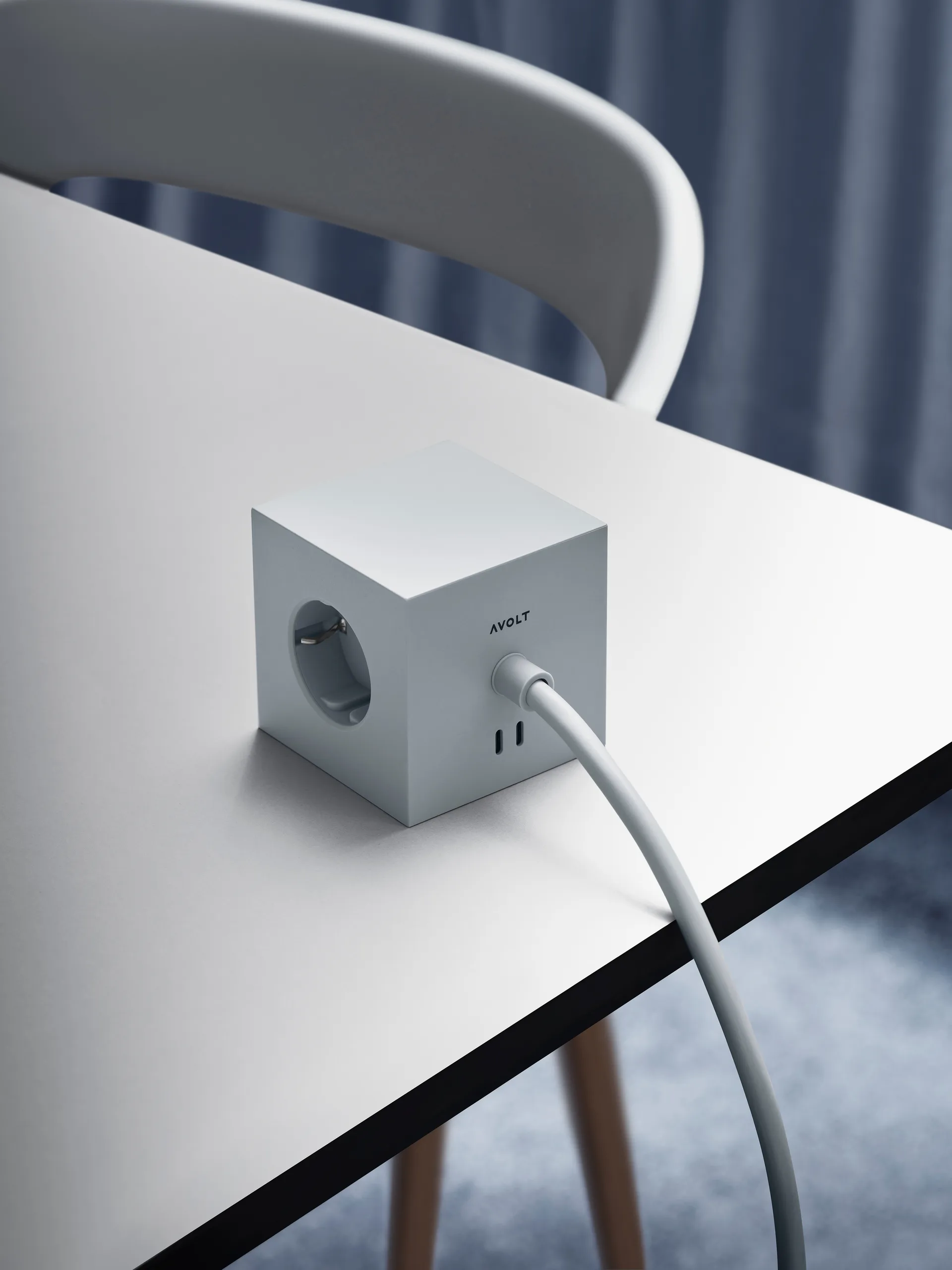 Square 1 grenuttag USB-C 30W 3 m, Gotland Gray Avolt