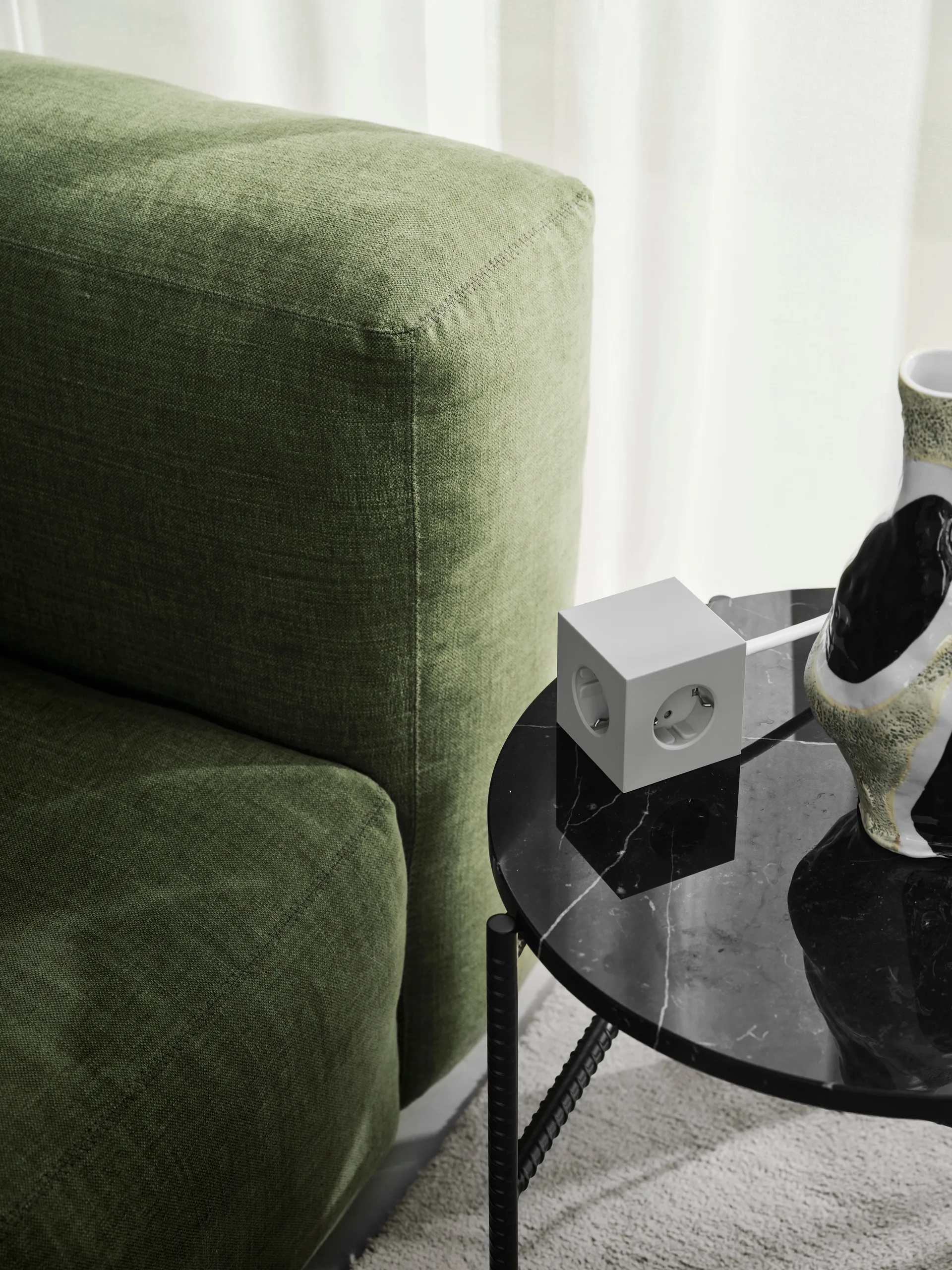 Square 1 grenuttag USB-C 30W 3 m, Gotland Gray Avolt