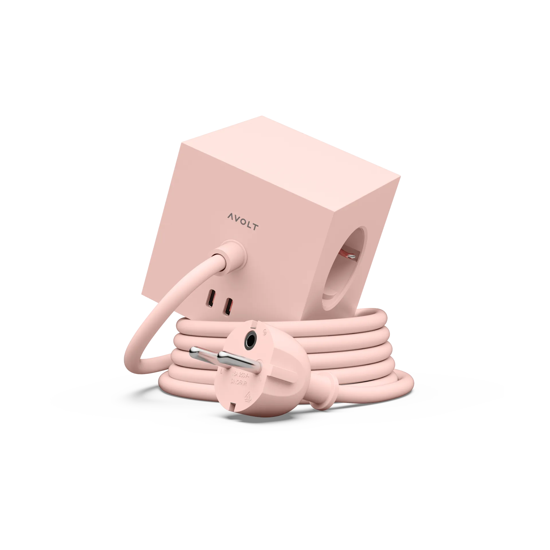 Square 1 grenuttag USB-C 30W 3 m, New Pink Avolt