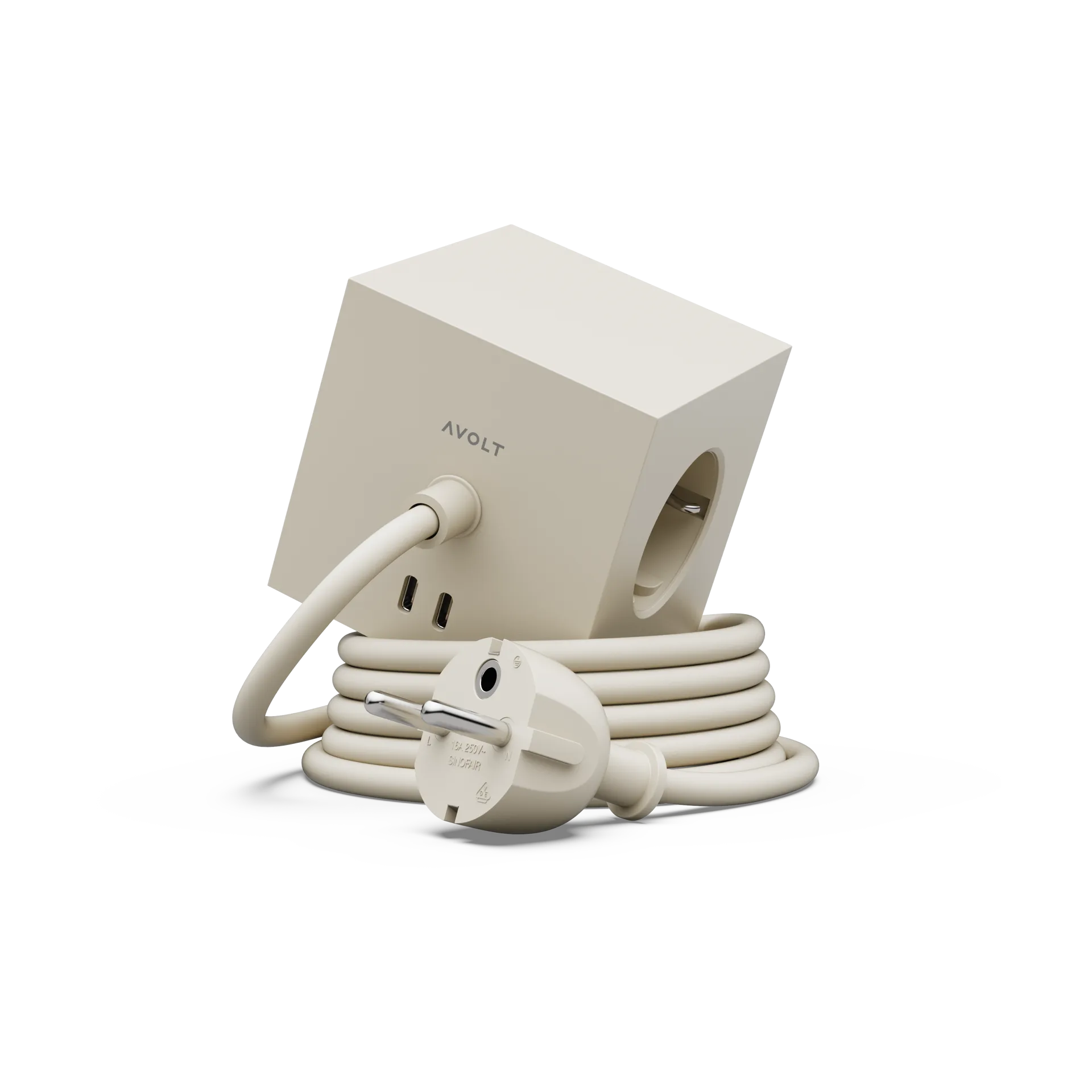 Square 1 grenuttag USB-C 30W 3 m, Nomad Sand Avolt