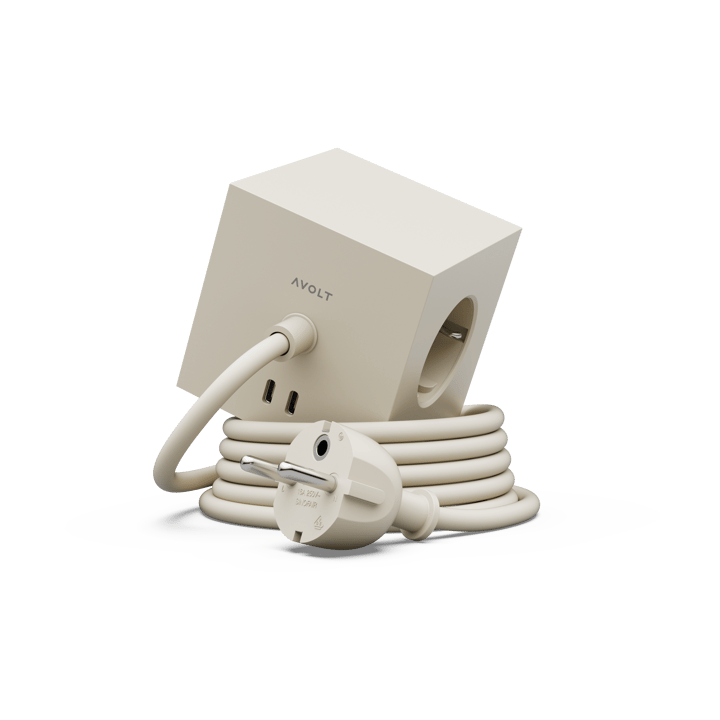 Square 1 grenuttag USB-C 30W 3 m - Nomad Sand - Avolt