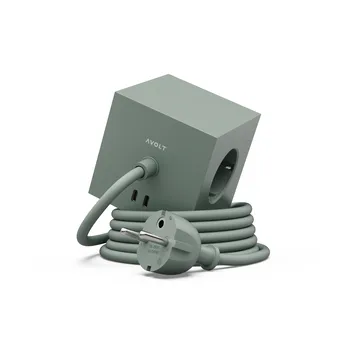 Square 1 grenuttag USB-C 30W 3 m - Oak Green - Avolt