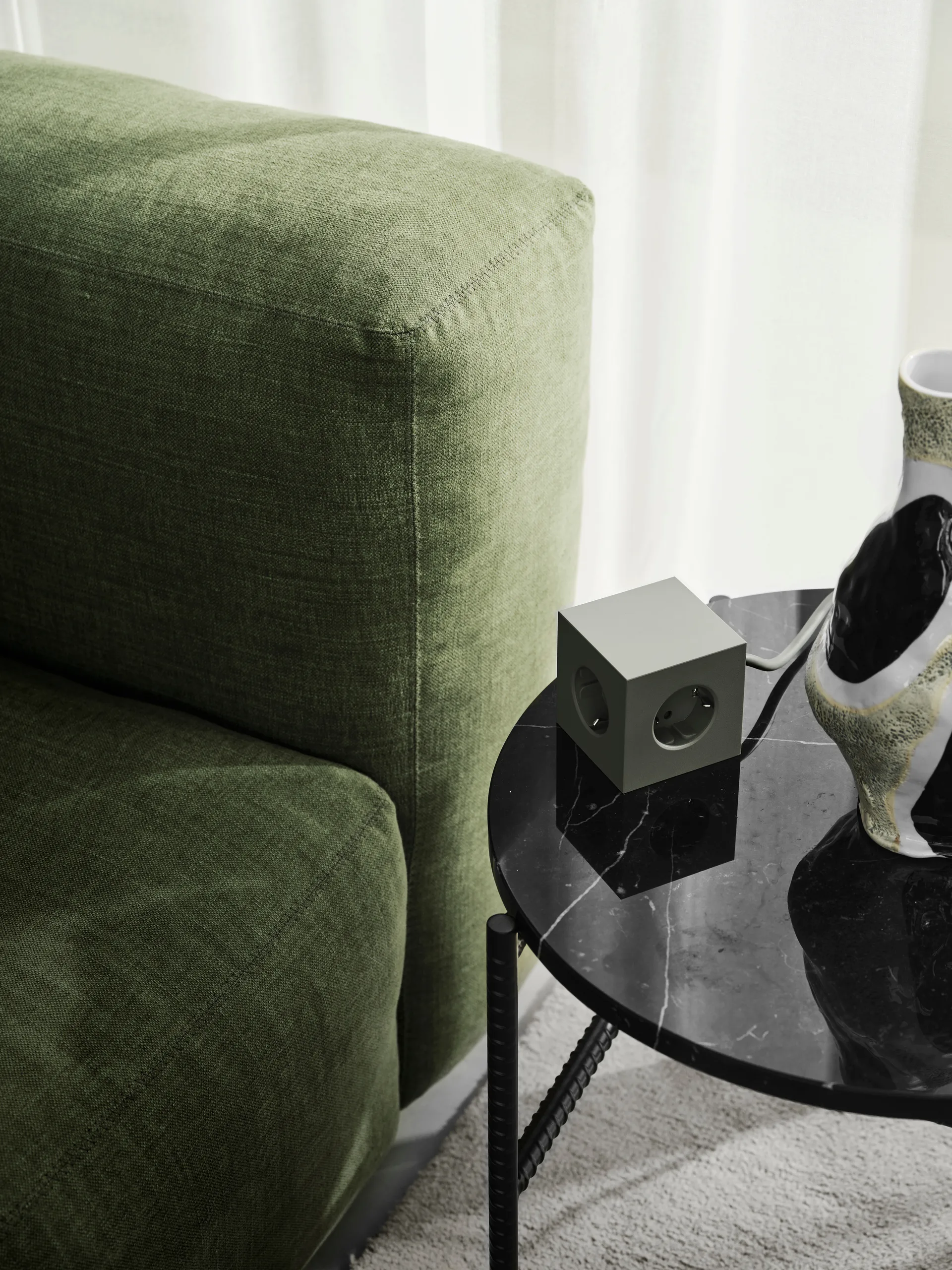 Square 1 grenuttag USB-C 30W 3 m, Oak Green Avolt