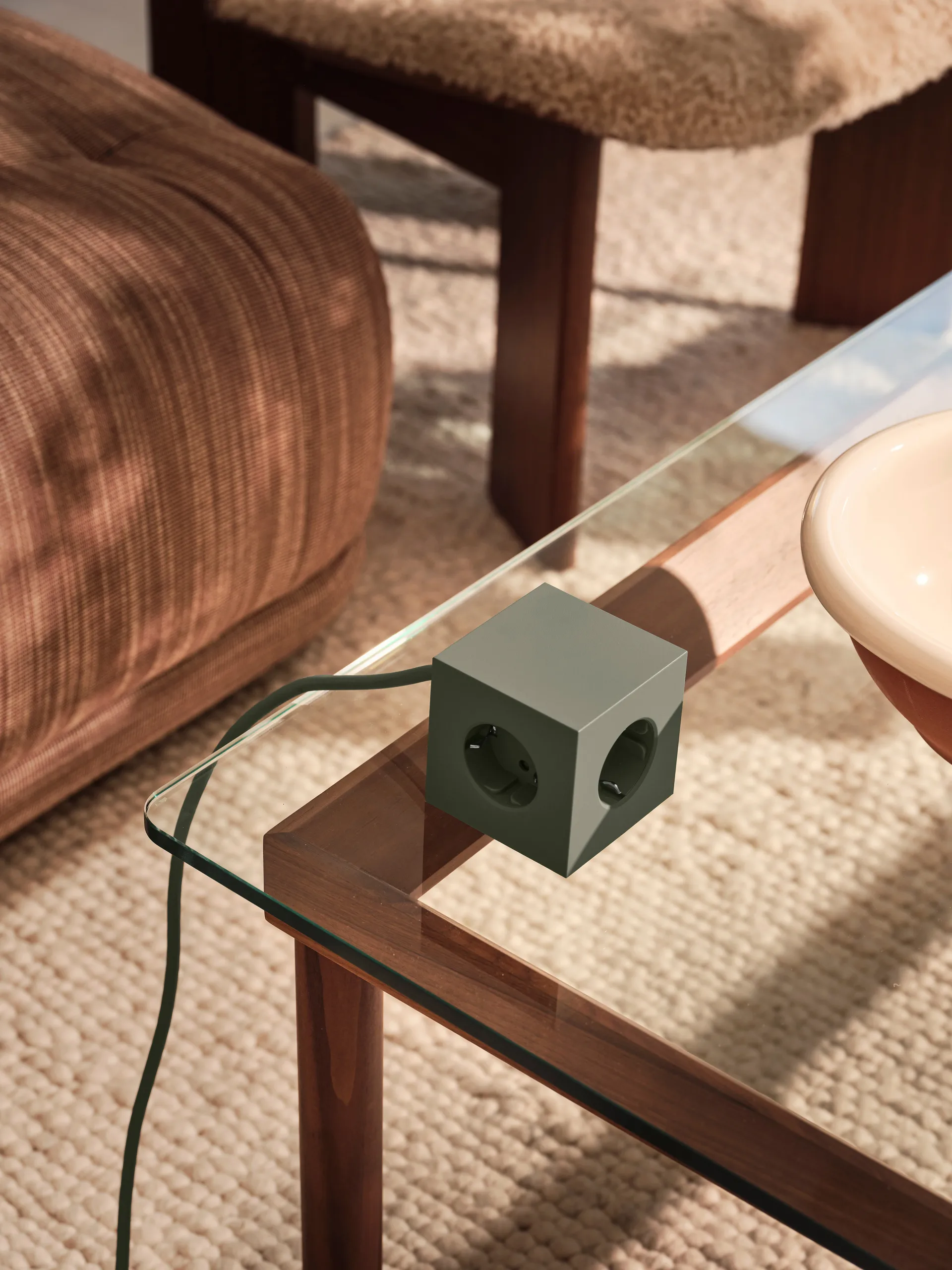 Square 1 grenuttag USB-C 30W 3 m, Oak Green Avolt