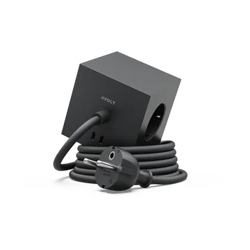 Square 1 grenuttag USB-C 30W 3 m - Stockholm Black - Avolt