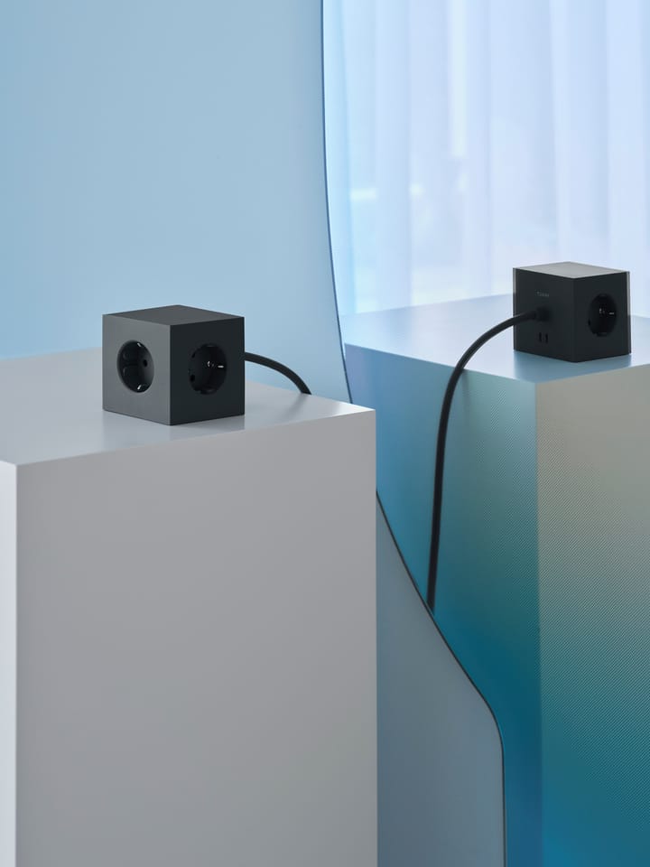 Square 1 grenuttag USB-C 30W 3 m, Stockholm Black Avolt