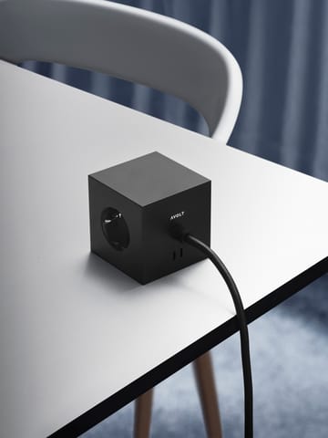 Square 1 grenuttag USB-C 30W 3 m - Stockholm Black - Avolt