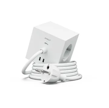 Square 1 grenuttag USB-C 30W 3 m - White Martinelli Luce edition - Avolt
