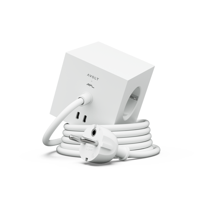 Square 1 grenuttag USB-C 30W 3 m - White Martinelli Luce edition - Avolt