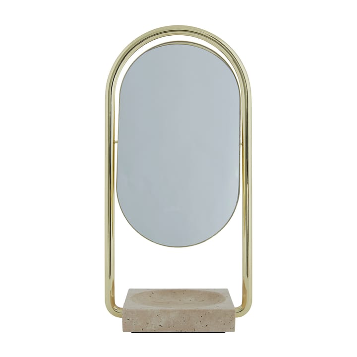 ANGUI bordsspegel 17,2x35 cm - Gold/Travertine - AYTM