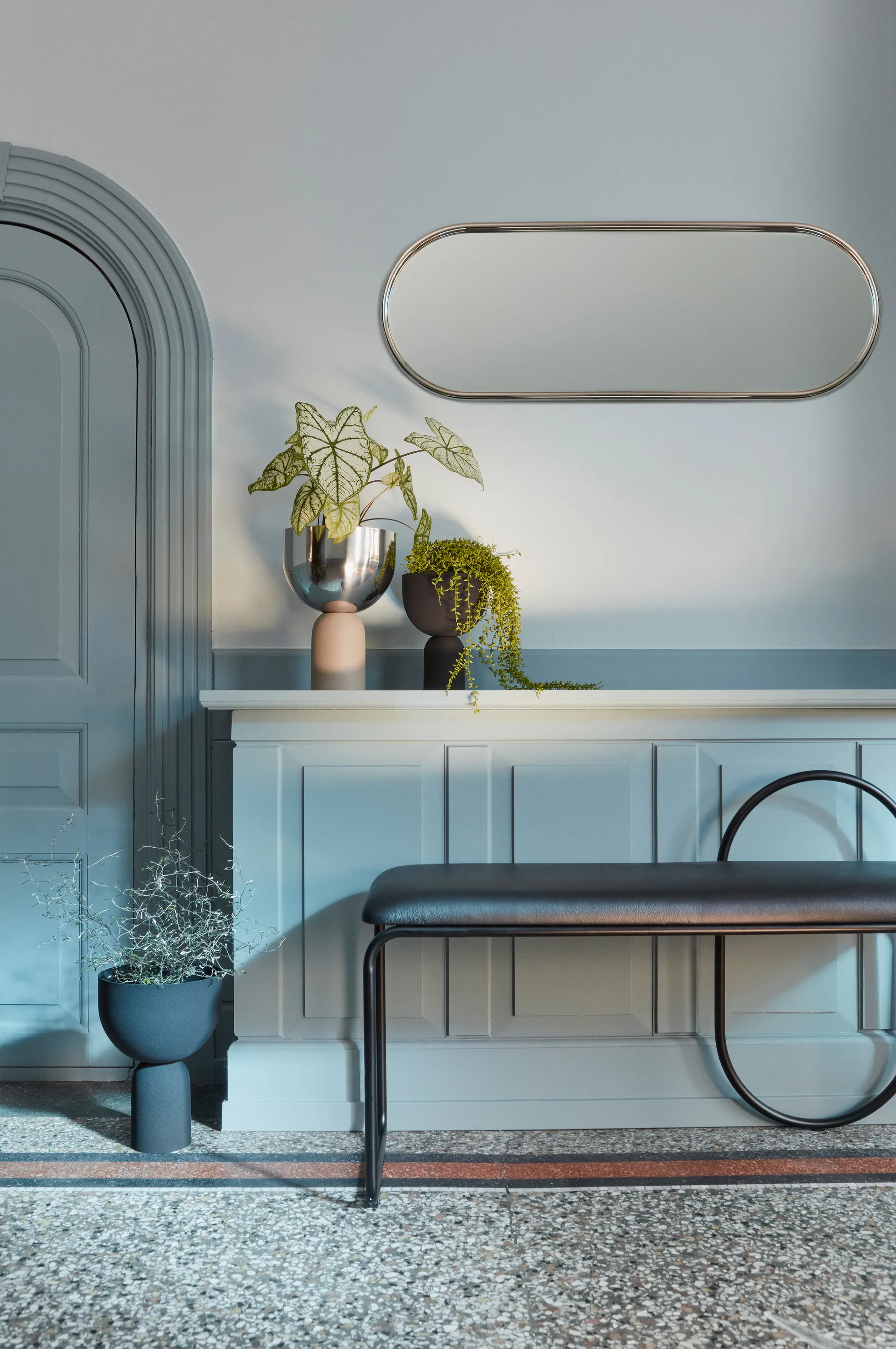 Angui spegel silver, 29x78 cm AYTM