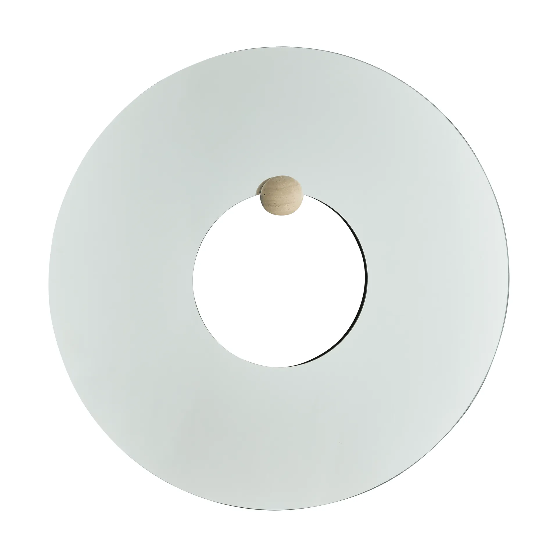Castellum väggspegel Ø80 cm, Clear-travertine AYTM