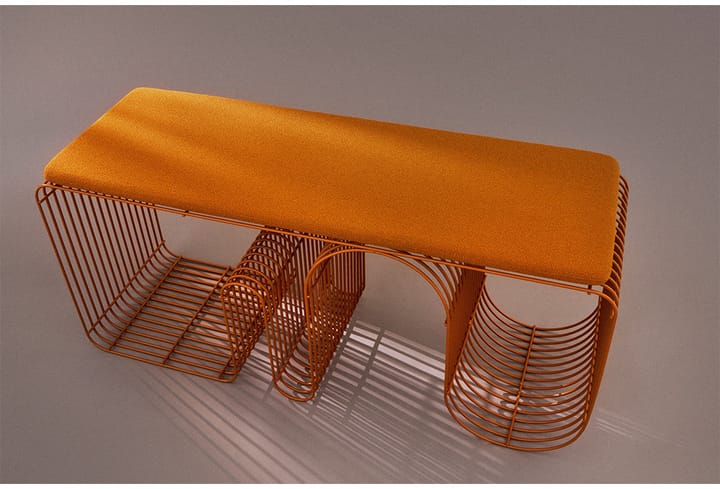 Curva sittbänk 100 cm, Amber AYTM