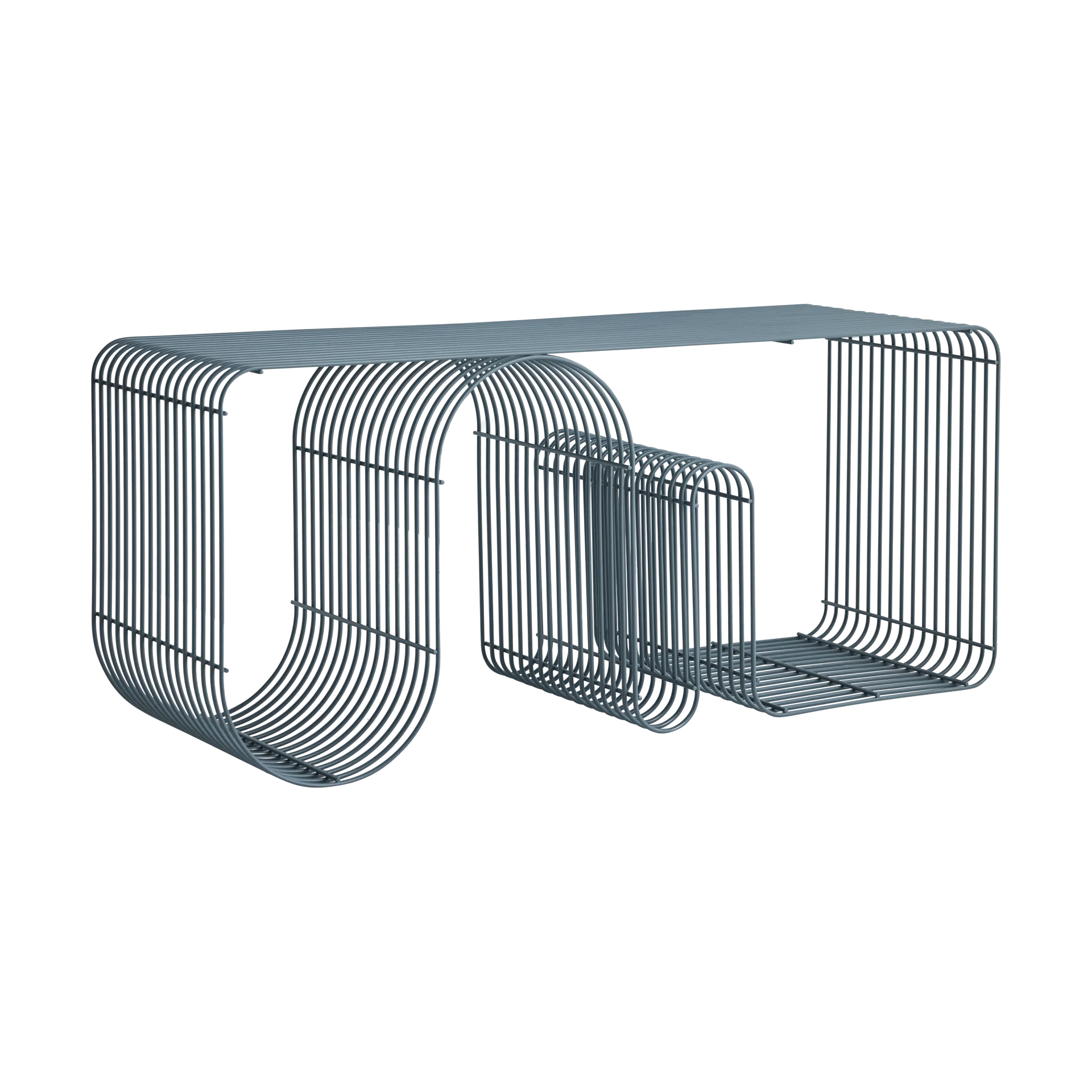 Curva sittbänk 100 cm, Dusty blue AYTM