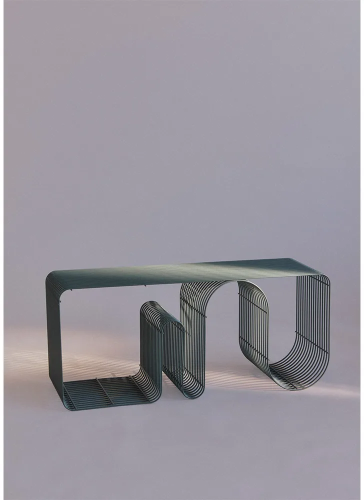 Curva sittbänk 100 cm, Dusty blue AYTM