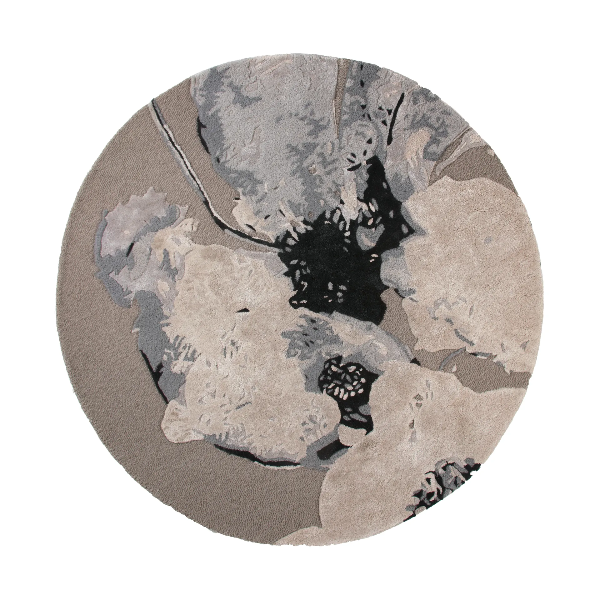 Floreo matta Ø130 cm, Grå-vit AYTM