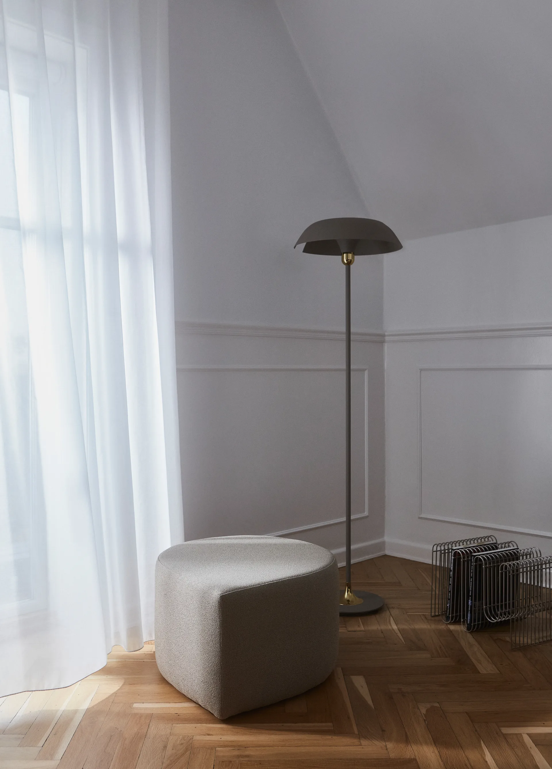 Stilla puff bouclé, Taupe AYTM