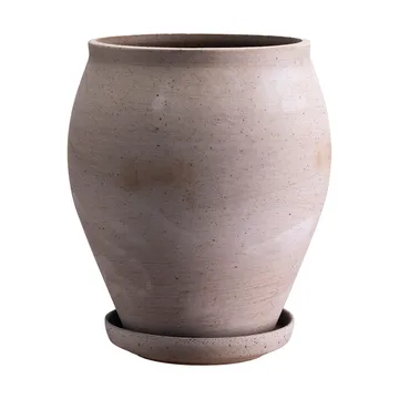 Delphi kruka med fat 2 delar - Grey, Ø22 cm, tall - Bergs Potter