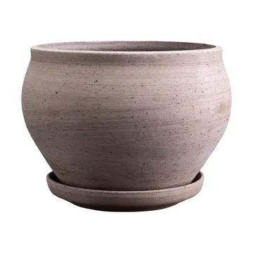Delphi kruka med fat 2 delar - Grey, Ø24 cm, low - Bergs Potter