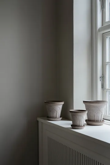 Fleur kruka med fat 2 delar - Grey, Ø12 cm - Bergs Potter