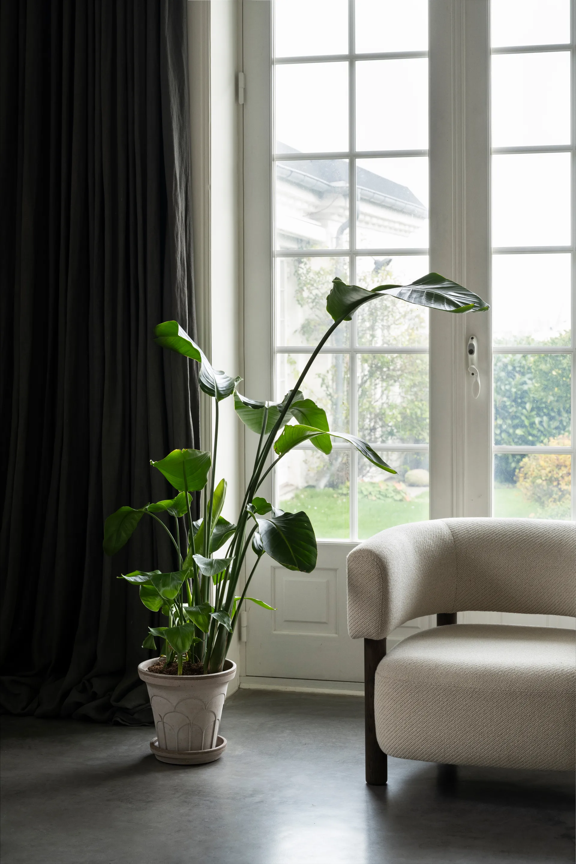 Fleur kruka med fat 2 delar, Grey, Ø25 cm Bergs Potter