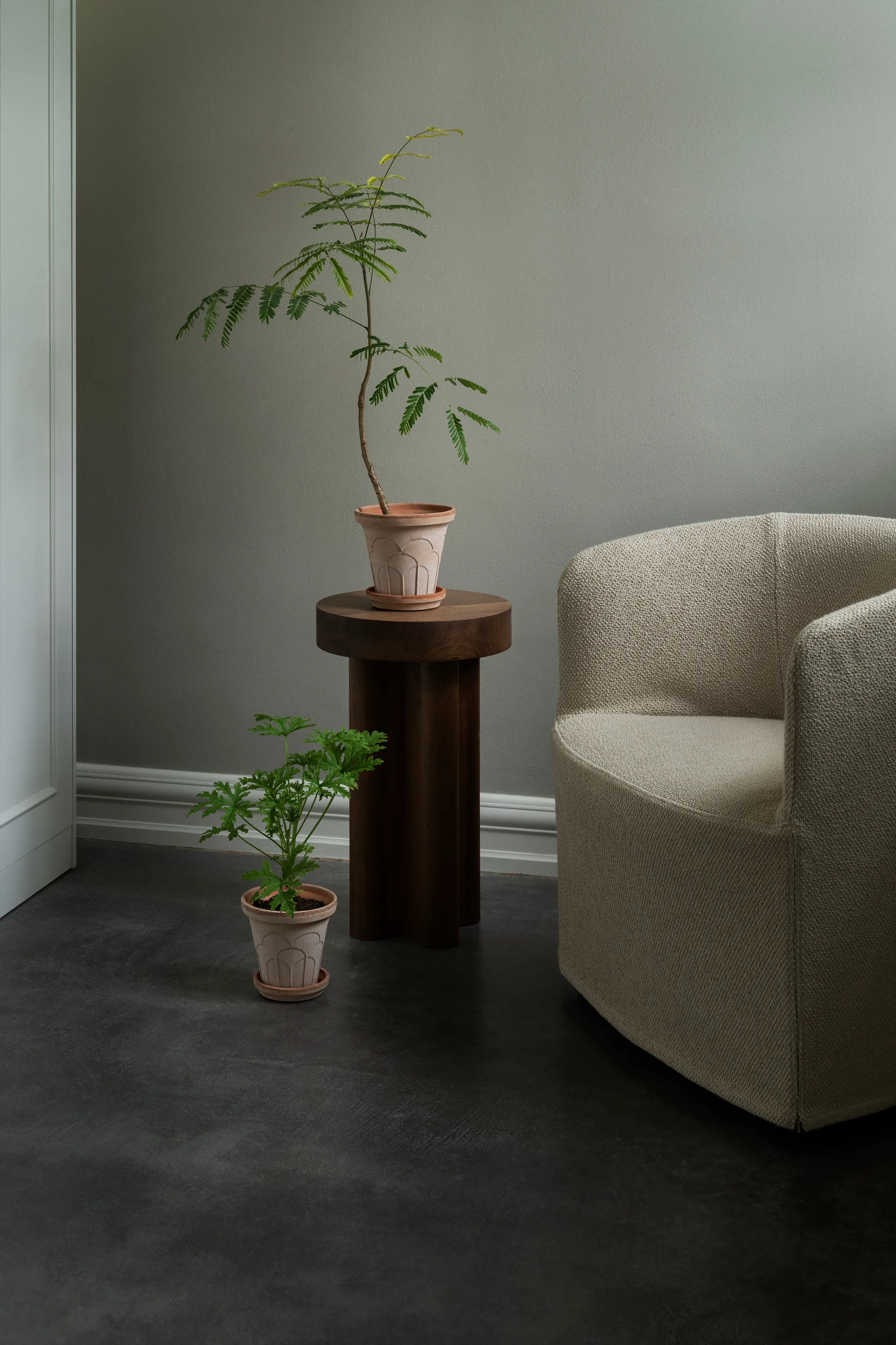 Fleur kruka med fat 2 delar, Rosa, Ø14 m Bergs Potter