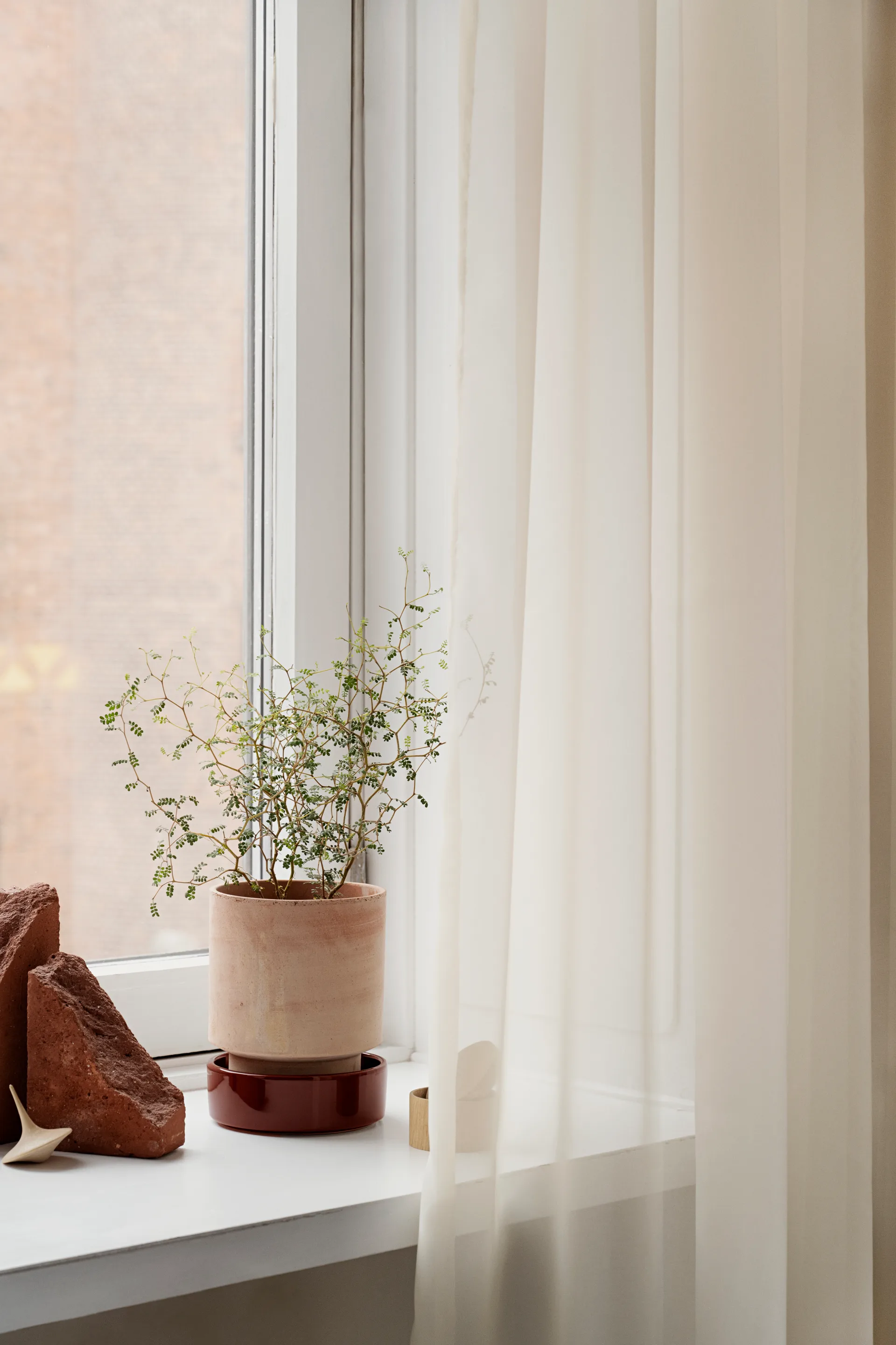 Hoff kruka, Ø14 cm, Raw Rosa-Deep Burgundy Bergs Potter